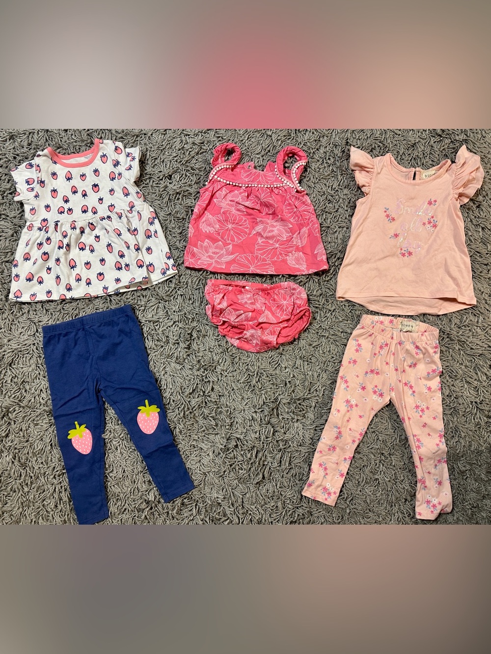 Carter's Pink and Navy Baby Skirt & Shorts Set